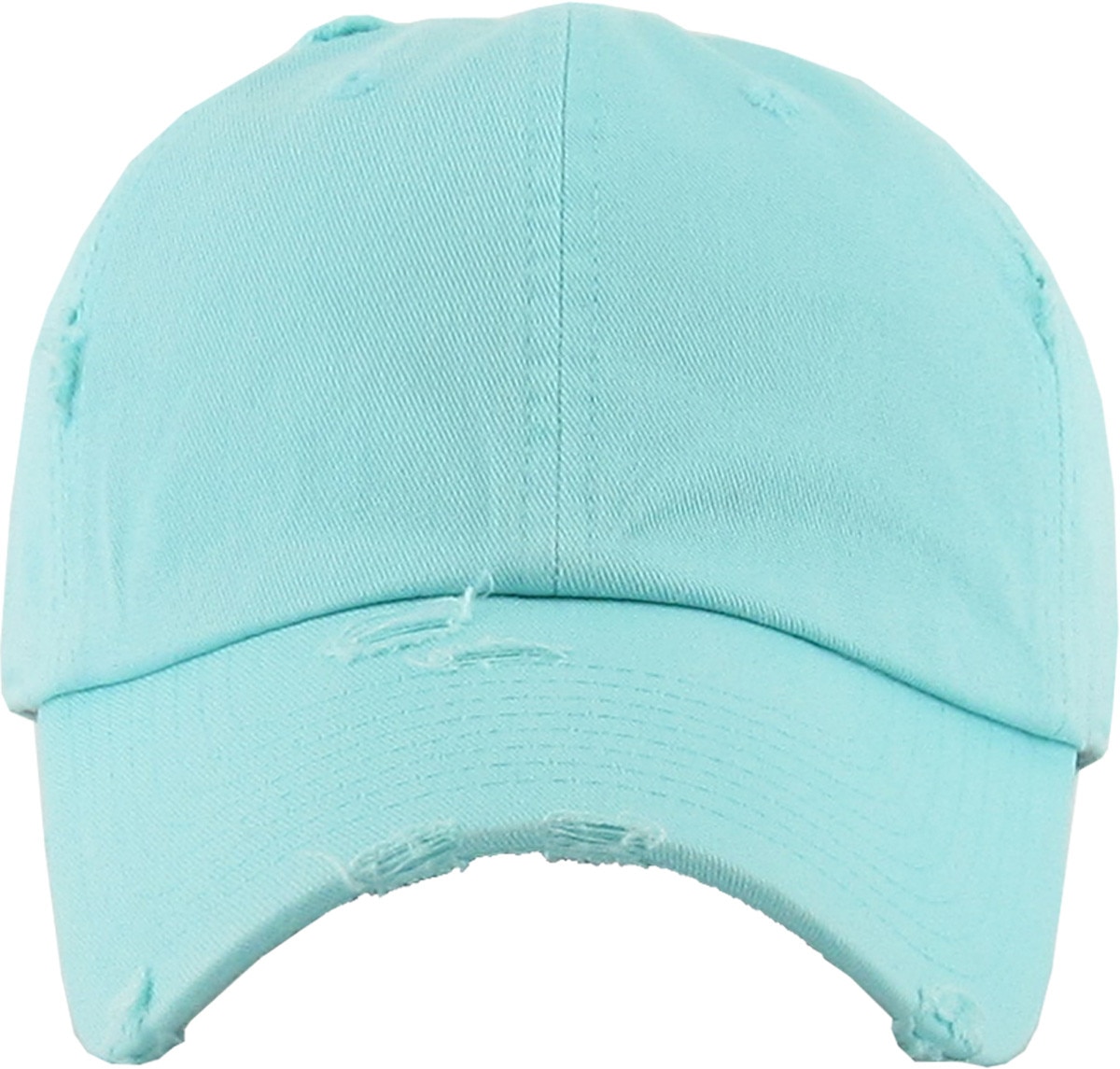 Diamond Blue Distressed Vintage Baseball Cap Front View